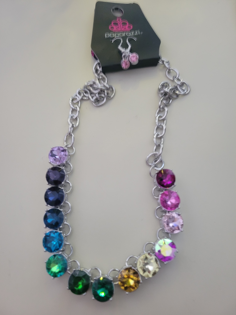 Paparqzzi Multicolor Crystal Station Necklace - Picture 2 of 2